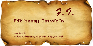 Füzessy István névjegykártya